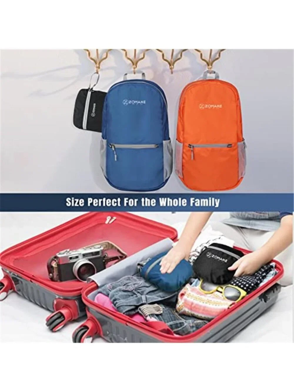 Packable Hiking Backpack Lightweight Foldable Travel Daypack Water Resistant 20L